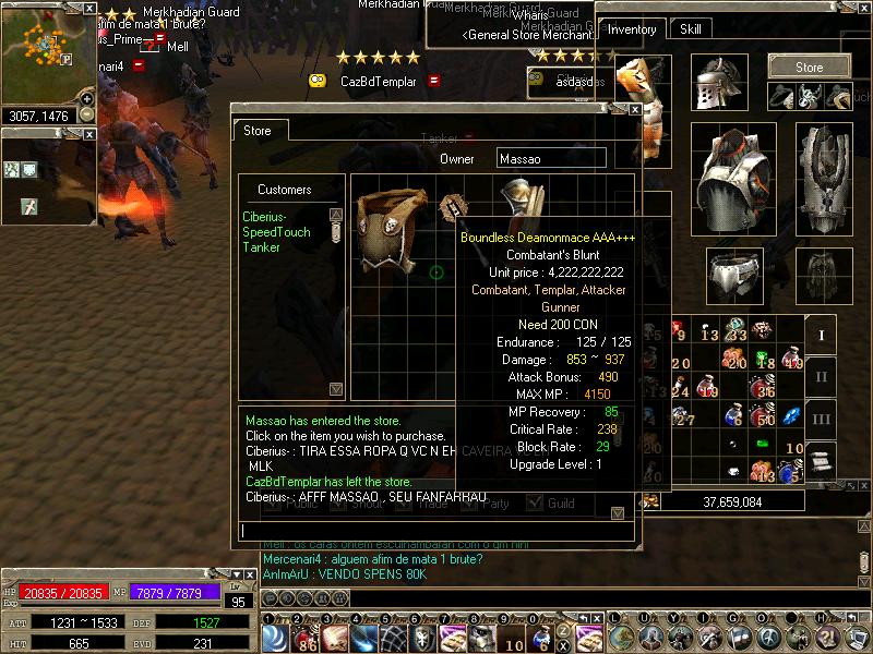 Masso Templar MK    mais de R$500.00  em packs de pedras e de gemas...
