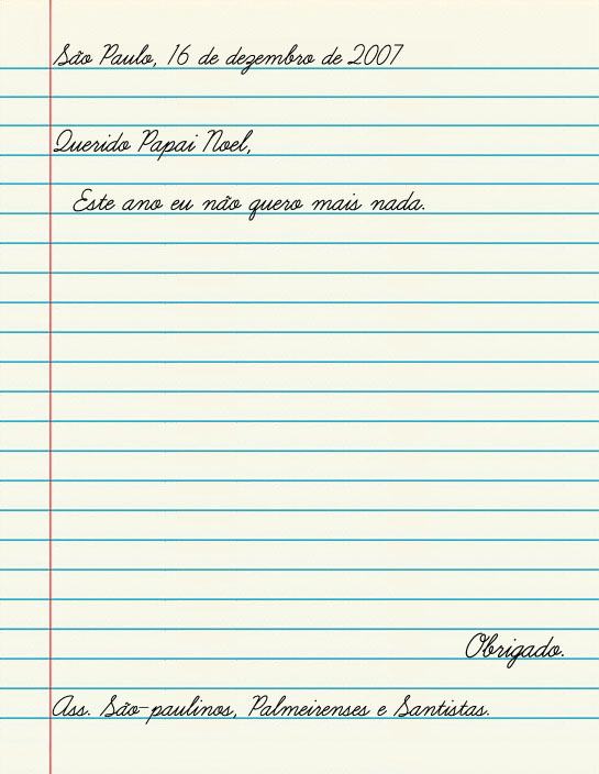 Cartinha para o papai noel...